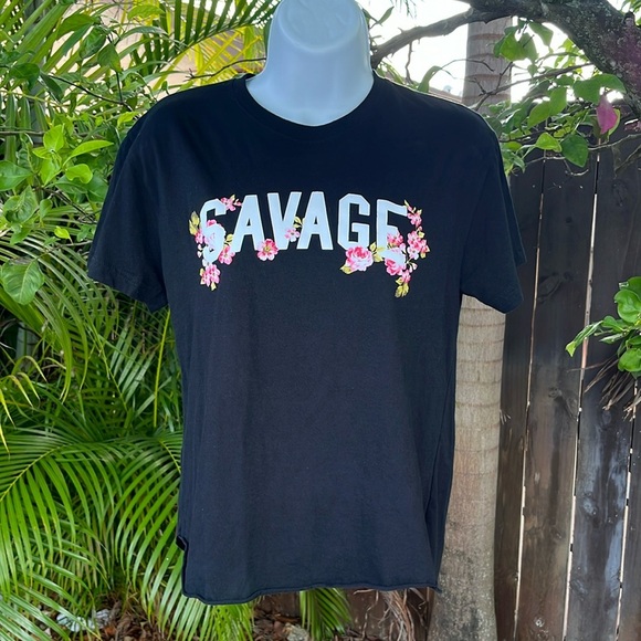 MODERN LUX Floral Savage Tee size small - Picture 1 of 4